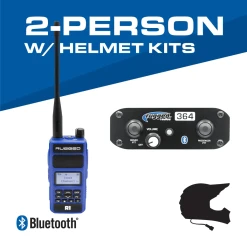 Rugged Radios 2 Person 364 Communication Intercom Bundle W/ 2-Way Radio & Helmet Kits