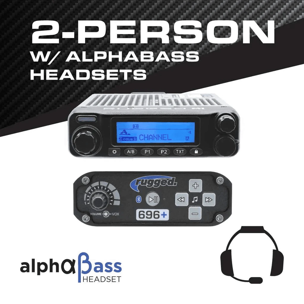 Rugged Radios 2 Person 696 PLUS Complete Communication Intercom System W/ AlphaBass Headsets 3 Rugged Radios 2 Person 696 PLUS Complete Communication Intercom System W/ AlphaBass Headsets