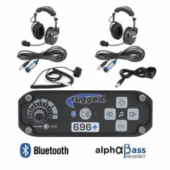 Rugged Radios 2 Person RRP696 PLUS Bluetooth Intercom System With AlphaBass Headsets