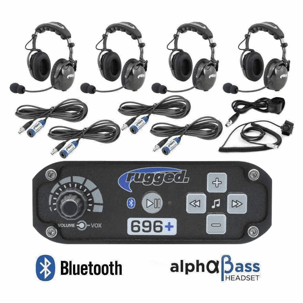 Rugged Radios 4 Person RRP696 PLUS Bluetooth Intercom System W/ AlphaBass Headsets 3 Rugged Radios 4 Person RRP696 PLUS Bluetooth Intercom System W/ AlphaBass Headsets