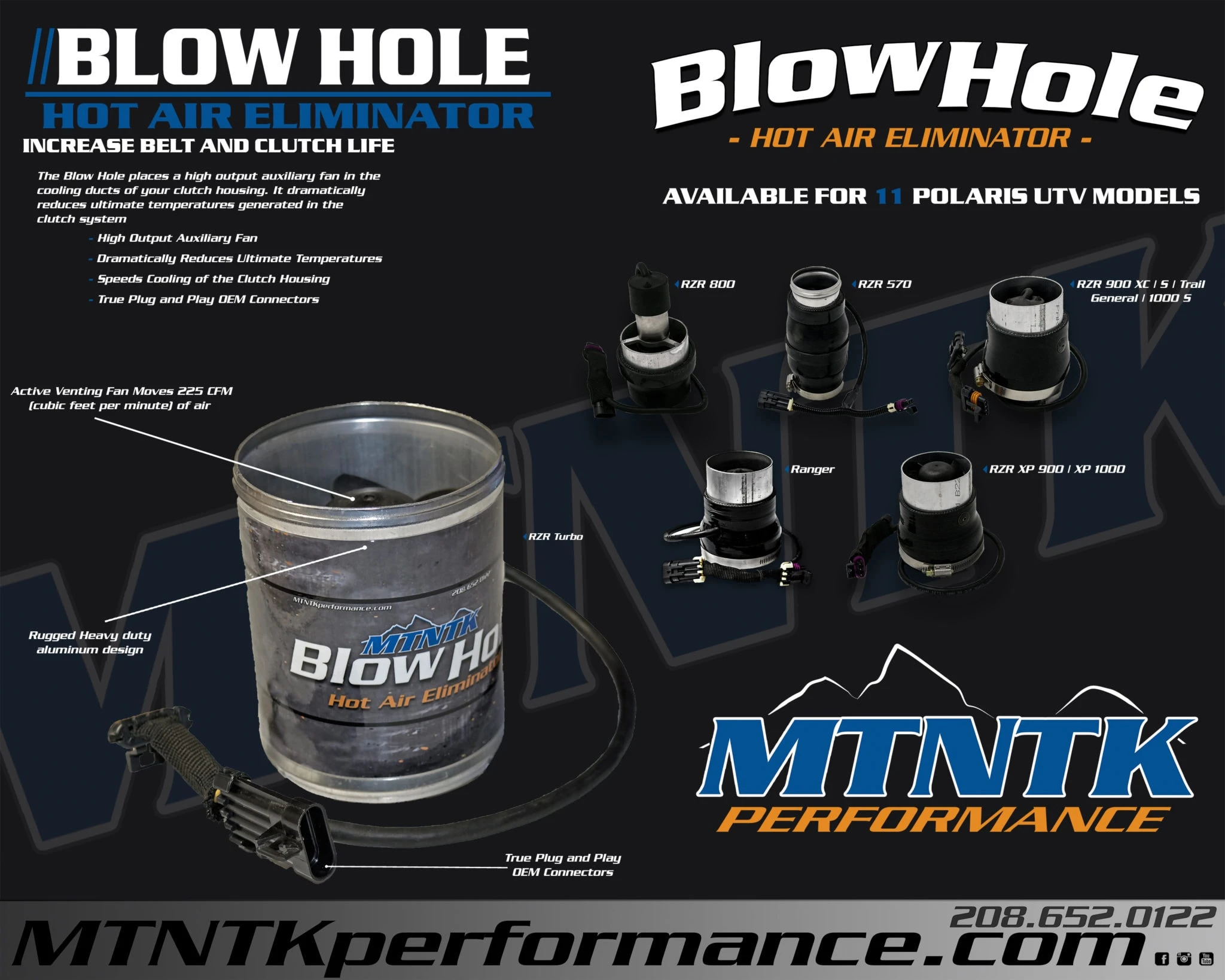Mountain Tek Performance MTNTK Performance Blow Hole Polaris Ranger XP 900 & XP 1000 - Image 2