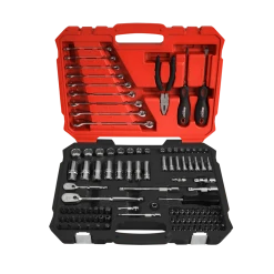 BoxoUSA 108-Piece 1/4" &amp; 3/8" Drive SAE 6-Point Socket, Wrench &amp; Screwdriver Tool Set