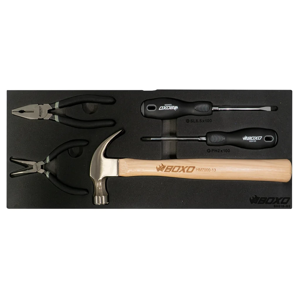 BoxoUSA 113-Piece Metric Tool Set With 2-Drawer Hand Carry Tool Box, Matte Black - Image 5