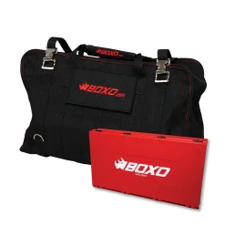 BoxoUSA Tool Bag With Tool Roll And Folding Mechanic Mat Combo