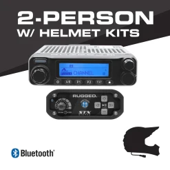 Rugged Radios 2 Person STX Stereo Complete Communication Intercom System W/ STX Helmet Kits