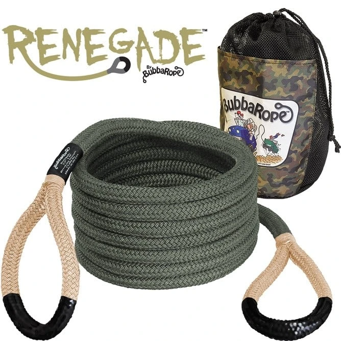 Bubba Rope 3/4" X 20' Renegade Rope (Military Camo-Green Body W/ Tan Eyes)